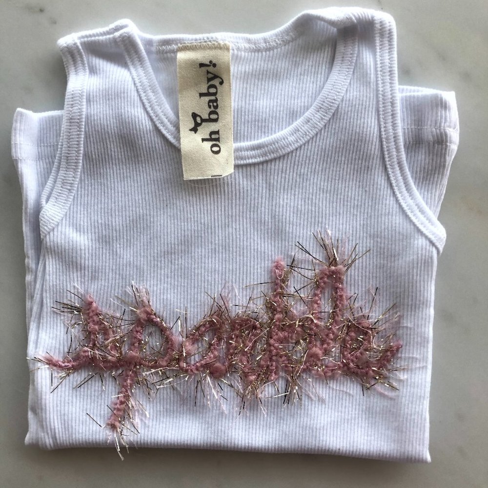 Oh Baby! Girls Sparkle Tank Top White